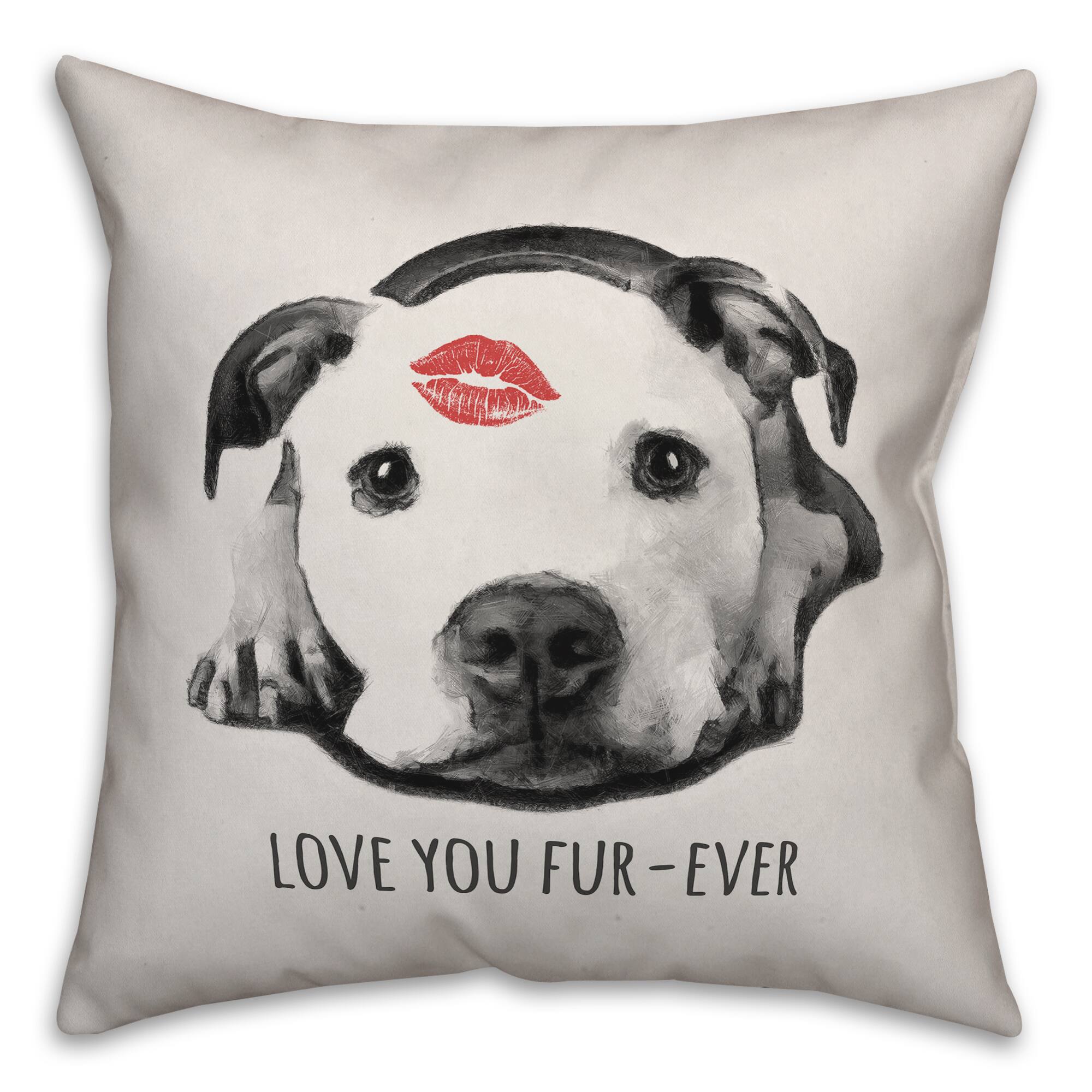 Love You Fur-Ever Throw Pillow